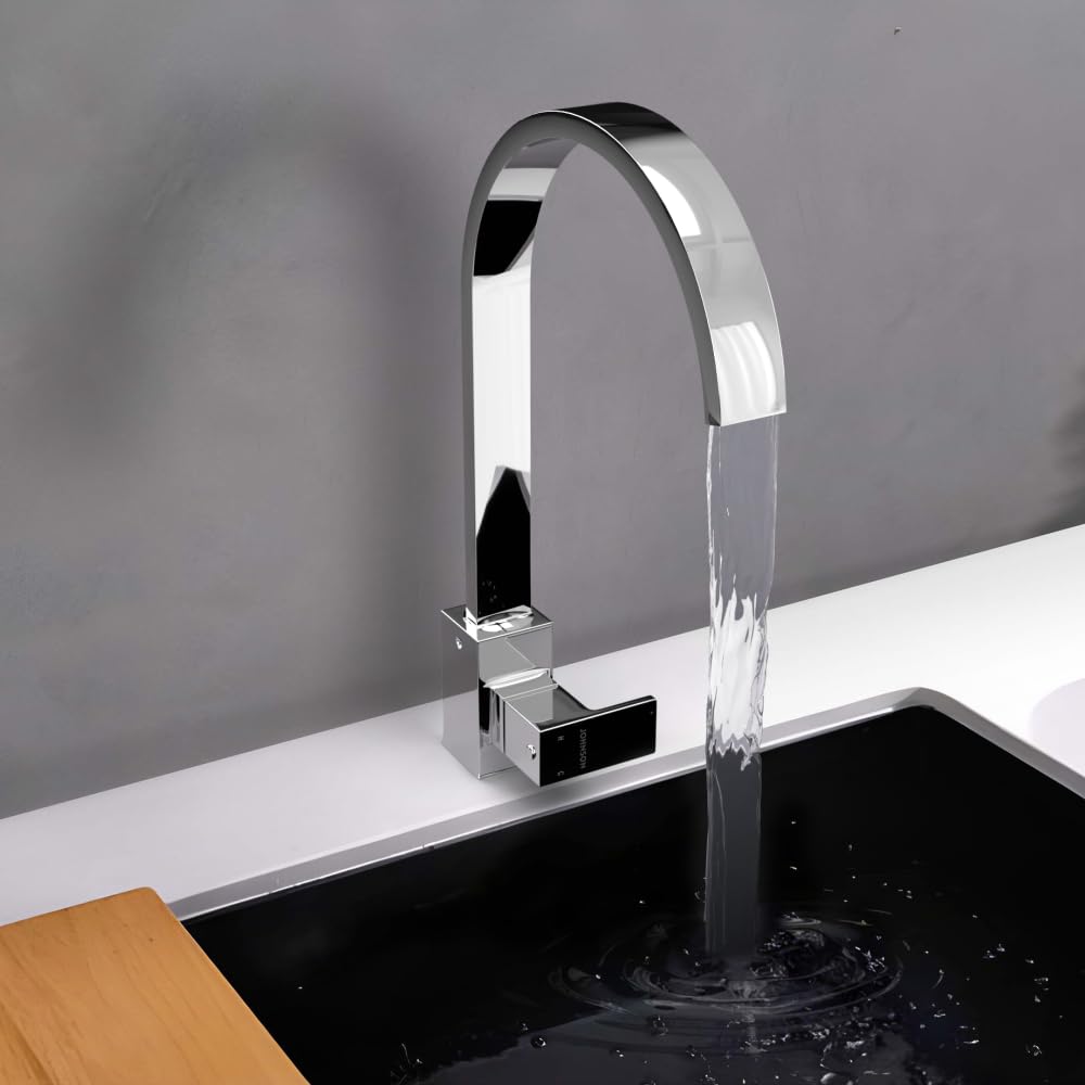 Nova Floor Mounted Goose Neck Brass Sink Cock| with 1 Base Flange,1 Chuck Nut| Compact Sleek and Stylish| Faucet for Modern Kitchen| Cold Water only Kitchen Faucet-image-24