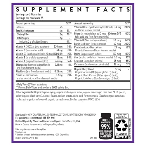 New Chapter Women's Multivitamin Gummies, Berry-Citrus, 75 Count - image 6