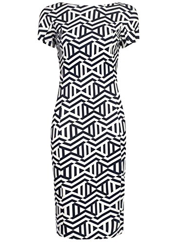 Oodji Ultra Donna Abito in Maglia con Stampa