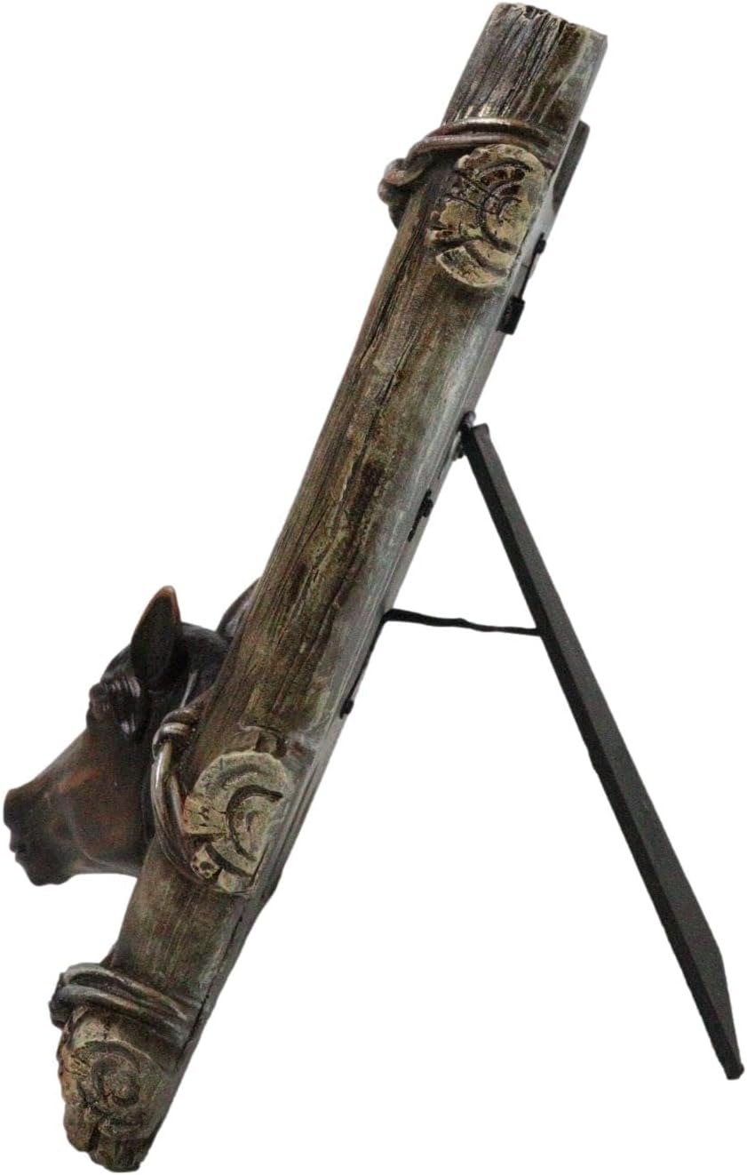 Ebros Gift Rustic Western Faux Barnwood Barbed Wire Borders Cowboy Equine Triple Horses with Lucky Horseshoes 6"X4" Picture Photo Frame Figurine Ranch Country Farmhouse Horse Themed Accent