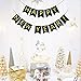 FECEDY Happy New Year Banner Black Bunting with Gold Alphabet for New Year Party Supplier Eve Party Decorations