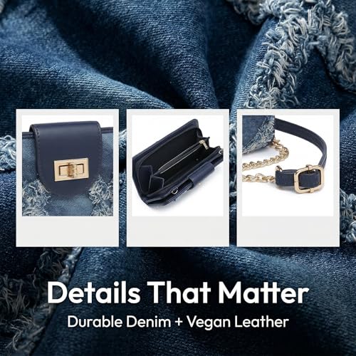 Image of Classic Crossbody Bag for Women, Small Chain Strap Wallet Purse with Phone Compartment & Card Slots