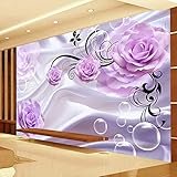 3D Fototapete Blume lila Rose Seide Hintergrund moderne minimalistische romantische Wohnzimmer Schlafzimmer Wandbild-400 * 280cm