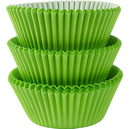 Plain Kiwi Green Paper Cupcake Cases - 2'', 75 Pieces - Elegant Baking Essentials for Parties, Weddings, and Special Occasions