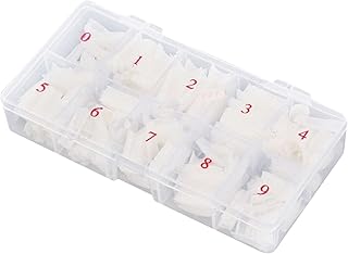 Hoja de uñas europeas y acabadas, 500 piezas de hoja de uñas francesa, color natural, corte de una línea, manga de uñas BRy452 (blanco, talla única)