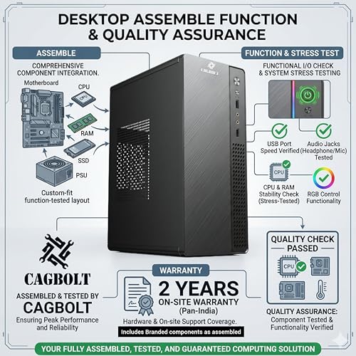 Image of Assembled i5 Desktop PC | Core i5-3470 3rd Gen | 8GB DDR3 RAM | 256GB SSD | HDMI | VGA | Ethernet | Windows 11 Pro | Office 2024 | 2 Years Warranty | for Office & Home Use