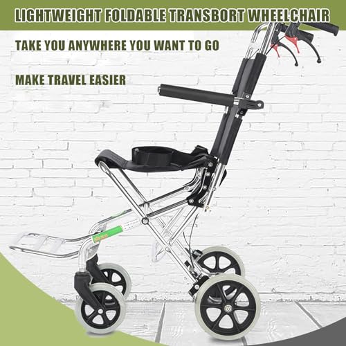 Ultra-Light-Aluminum-Transport-Wheelchair-Folding-Portable-Travel-Wheelchair-with-Hand-Brake-Support-220lbs-Trolleys-for-Elderly-Aircraft-TravelBlack