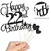 22nd Birthday Cake Toppers, 22nd Birthday Candles Numeral Candles and Glitter Cake Decorations Toppers Set for Party Supplies (Black)