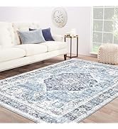 Domitapis Area Rug 8×10, Large Vintage Boho Rug,Ultra-Soft Low Pile, Washable, Non Slip,Stain Res...