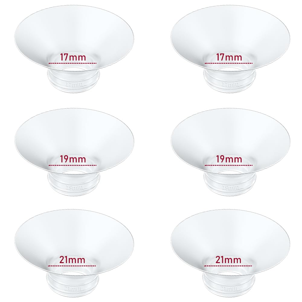 Flange Insert 17/19/21mm 6pcs Compatible with Momcozy M5/M9/M6/S12 Pro/V1 Pro/V2 Pro,for Spectra/Medela/MomMed/eufy/Lansinoh/Elvie Breast Pump,Fit for