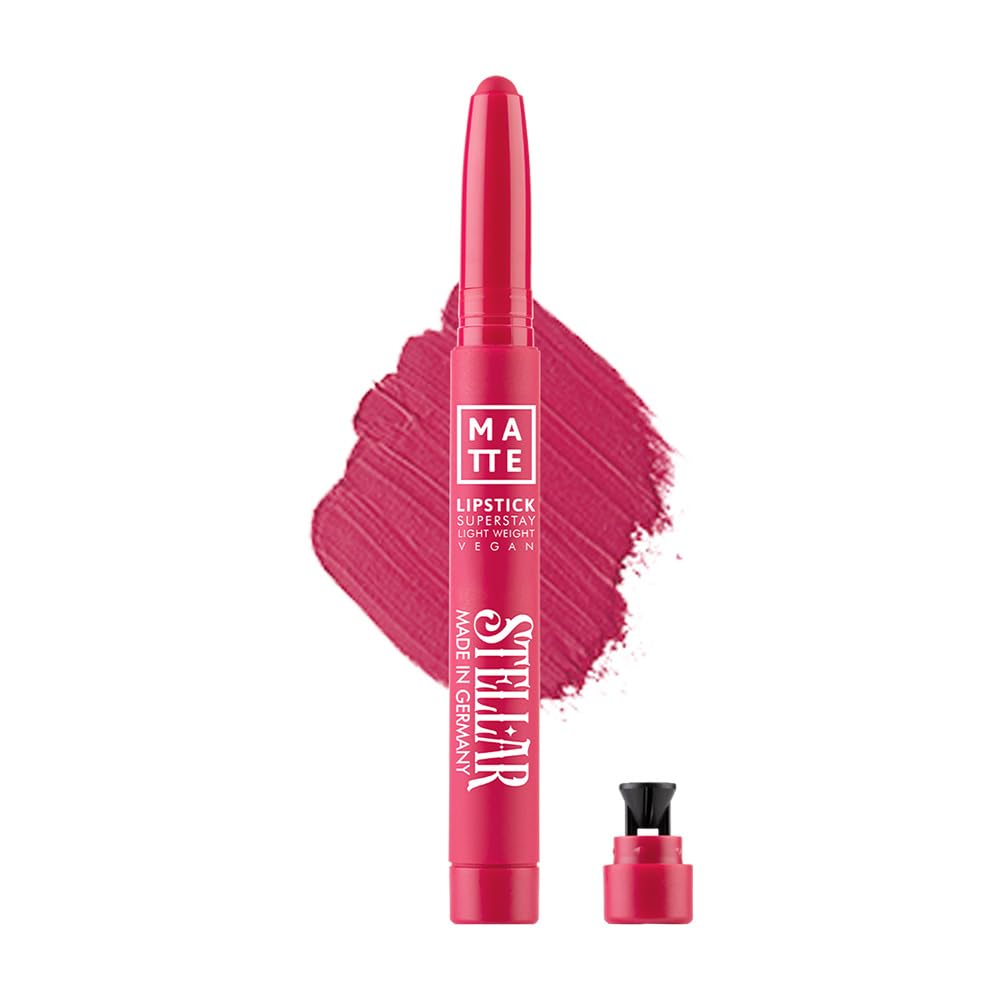 Daily Life Forever52 Stellar Matte Lipstick Crayon| Intense Pigment & Ultra-Matte Finish| Smudge-Proof, Waterproof & Long-Lasting| Enriched with Jojoba Oil for Soft, Hydrated Lips| Built-In Sharpener (Bubblegum Pop-07)-image-35