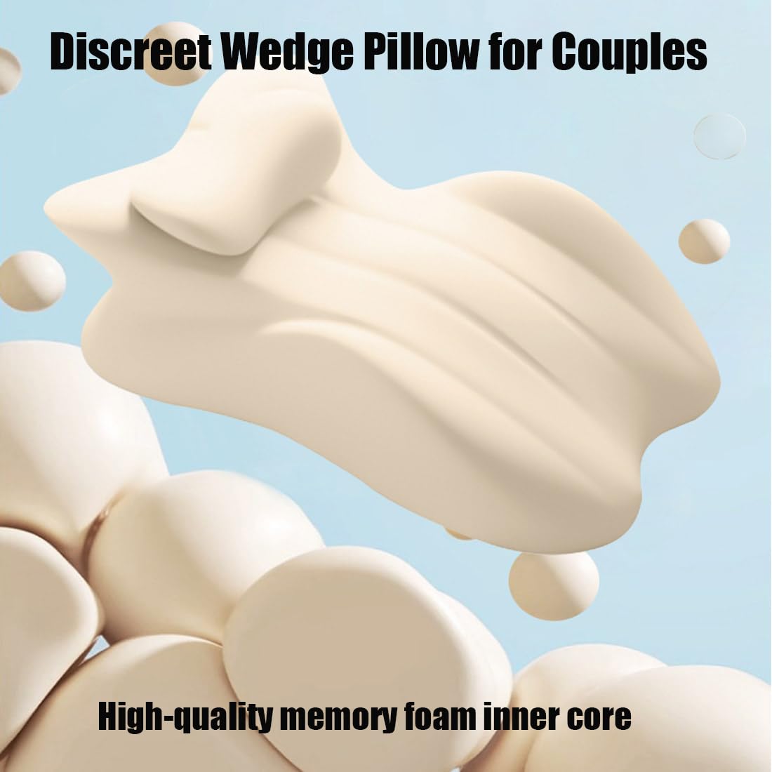 Almohada Sweet Spot, Discreta Almohada De CuñA para Parejas, CojíN Sexual con PosicióN 27°, Almohada De CuñA De Espuma ViscoeláStica con Funda Lavable (Gris-Azul)
