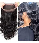 360 Lace Frontal Closure Body Wave Human Hair 360 HD Transparent Lace Frontal 12A Unprocessed Bra...