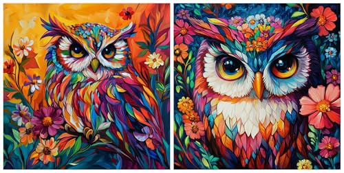Diamond painting complet chouette pour sublimer la décoration murale de votre salon