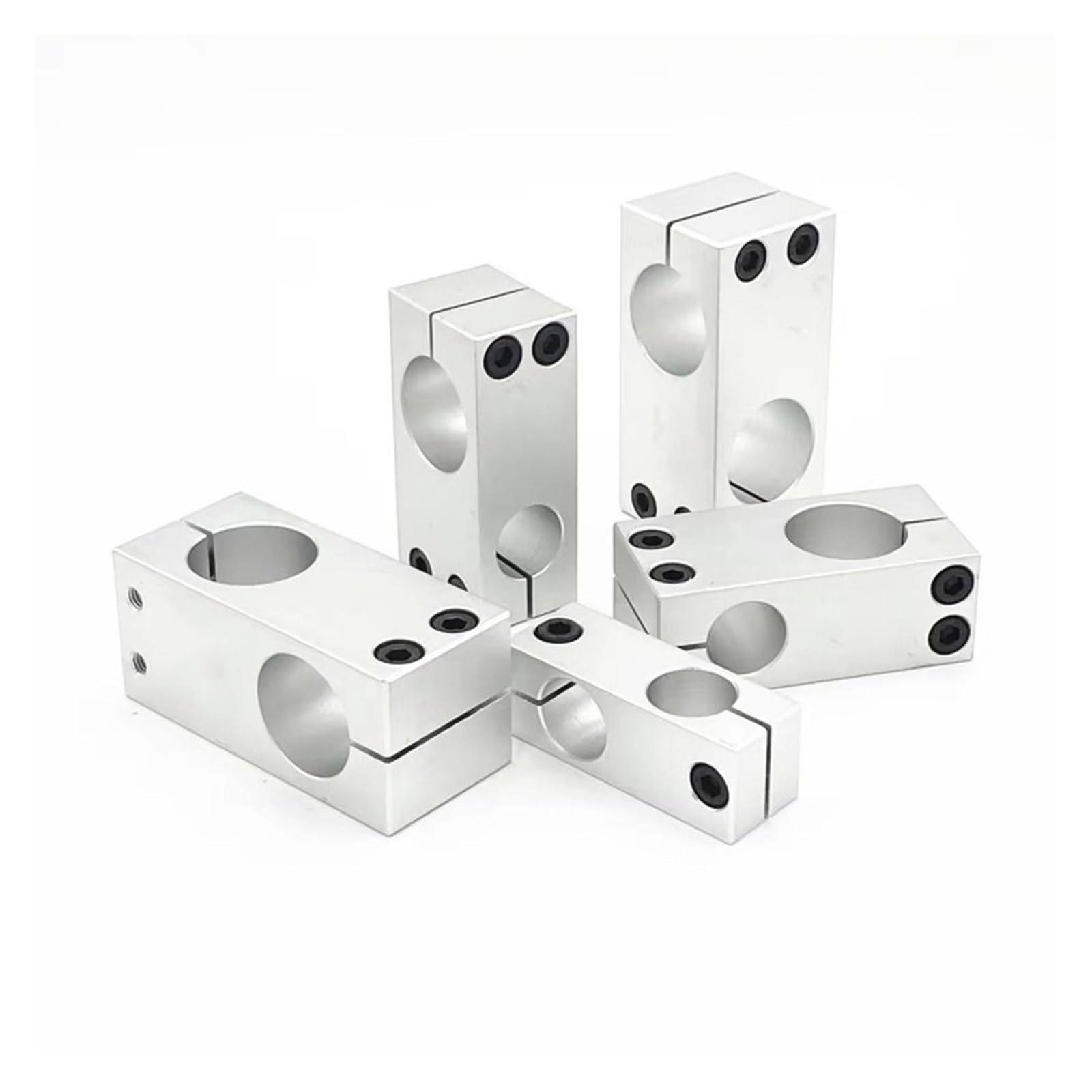 Weldric Same 14X14mm Vertical Fixed Diameter Fastening 1Pcs Optical Axis Pillar Fixing Clamp Aluminum Alloy Cross Block Steel Pipe Bracket Same/Different Diameter(Same 14X14mm)