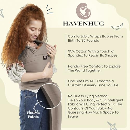 Image of Baby Carrier Wrap for Newborn to Toddler | Ergonomic M-Position Sling | Soft Cotton, Breathable & Stretchable | Hands-Free Babywearing (Coral Rose)