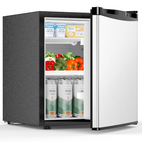 COWSAR 1.6 Cu.Ft Fridge with Freezer, Compact Refrigerator with 7 Temperature Settings, Energy-efficient, Low Noise Small Refrigerator Suitable For Dorm, Office, Bar, RV, Bedroom,Commercial