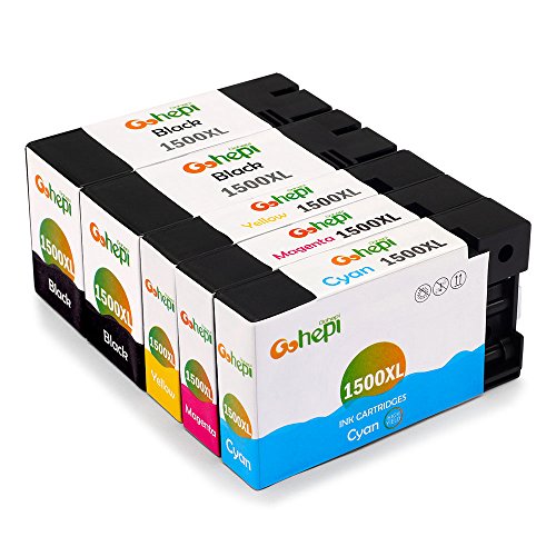 Gohepi PGI-1500XL Compatible pour Cartouches Canon PGI-1500XL, 2 Noir/Cyan/Magenta/Jaune Pack de 5 Travailler avec Canon Maxify MB2350 MB2050 MB2300 MB2000 MB2150 MB2755 MB2155 MB2750