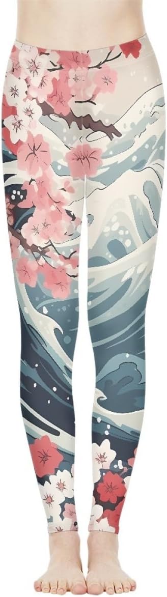 GLUDEAR Womens Paint Art Print Yoga Pants Tummy Control Workout Leggings Stretch Fitness Tights