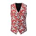 Xmiral Gilet da Uomo Autunno e Inverno Casual Natalizio Stampato Monopetto (S,8rosso)