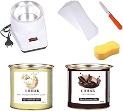 LRHAK Wax Heater Waxing Combo Wax Machine White Chocolate Cream Wax (550 gm) Chocolate Waxing Combo (550 gm), Strips (70pcs), Spatula(Kinfe),Sponge) (Wax Kit, Waxing Combo)