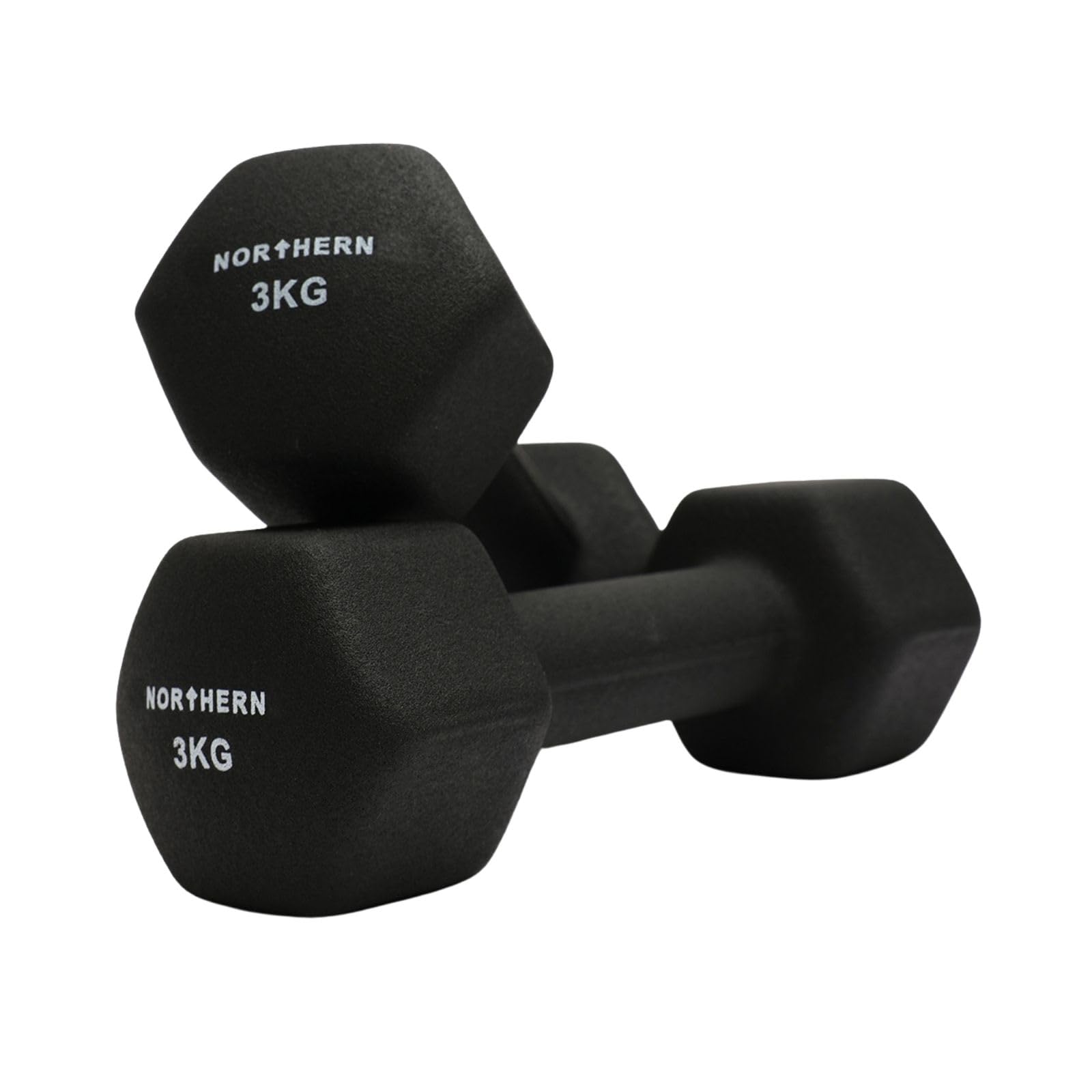 NORTHERN Neoprene Hex Dumbbell Pair for Home Gym, Anti-Roll Non-Slip Weights for Aerobic Exercise, Strength Training, Pilates, Muscle Toning, Physiotherapy & Fitness Workouts