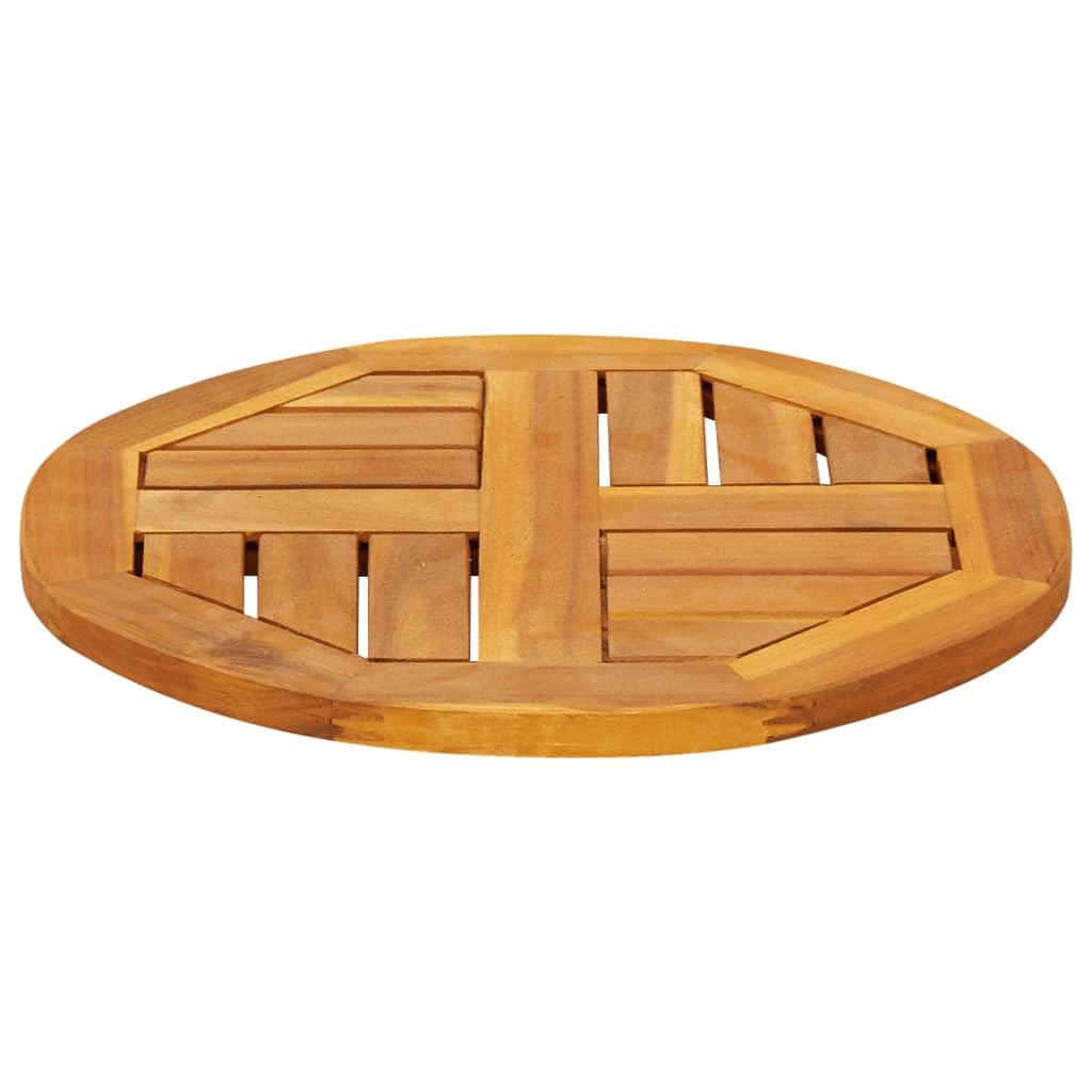 vidaXL Tischplatte Rund Ø40x2 cm Massivholz Akazie - Holzmöbelplatte, Ersatztischplatte