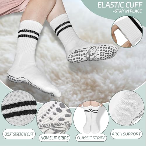 ELUTONG Yoga Pilates Grip Socks for Women Non slip Barre Ballet Athletic Workout Barefoot Hospital Sticky Grippers Socks2