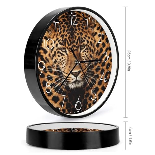 Horloge murale léopard lisible et silencieuse pour rompre le bruit
