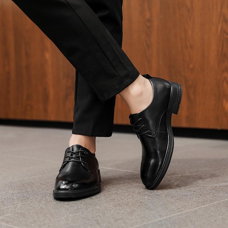 Men's Leather British Style Lace Up Wing Tip Dress Shoe Comfortable Non-Slip Low Top Business Work Shoes for Men3