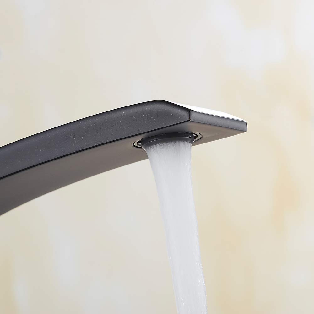 Wastafelarmatuur voor badkamer, kraan, chroom, eengreepsmengkraan, modern, voor badkamer (zwart Wastafelarmatuur voor badkamer, kraan, chroom, eengreepsmengkraan, modern, voor badkamer (zwart