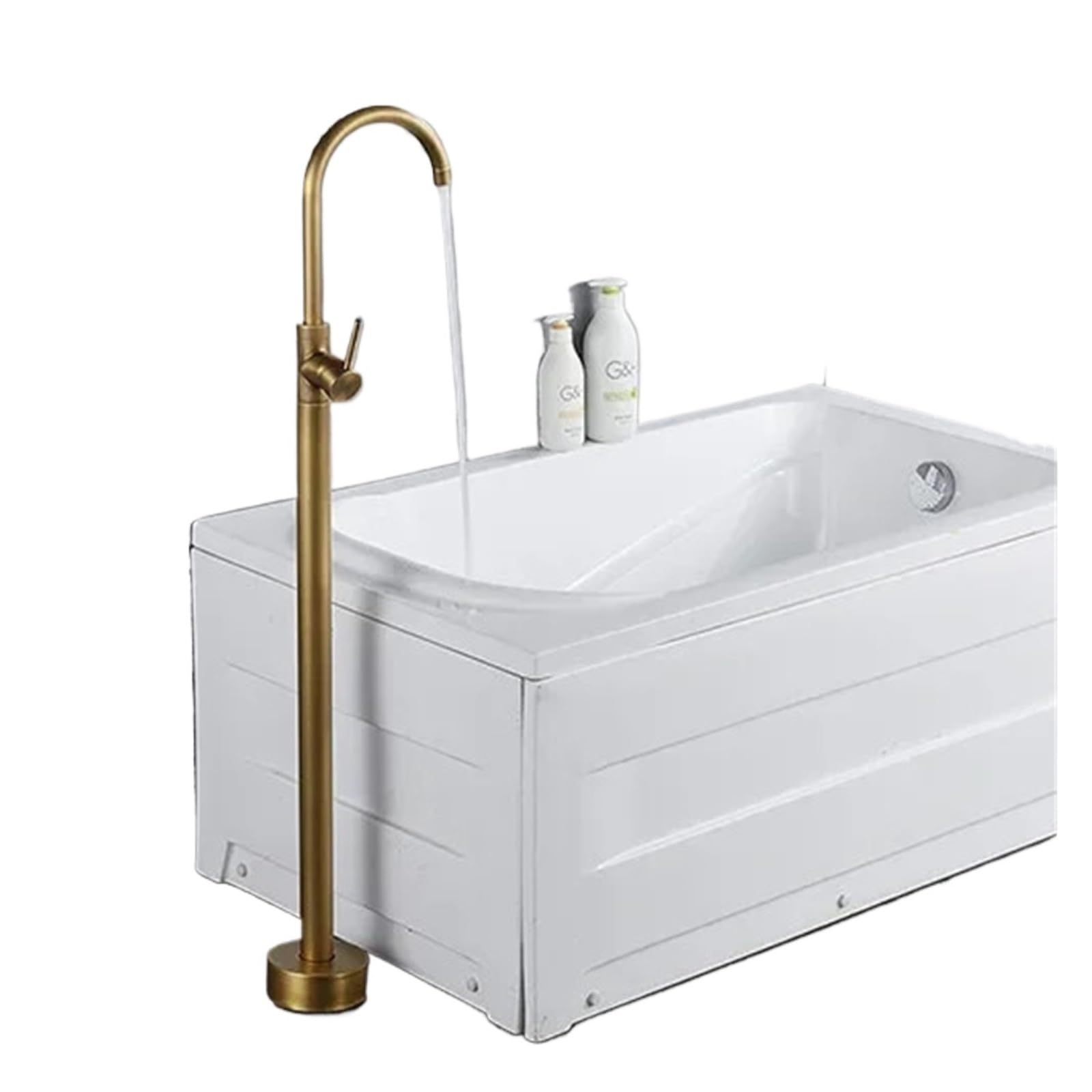Psnklmm Color14 Brass Bathtub Faucet Swive Spout Tub Mixer Tap With Handshower Bath Shower Floor Standing Antique Bronze