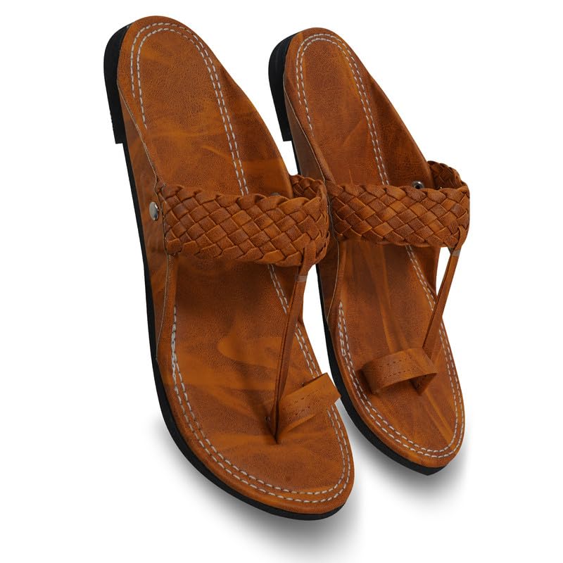 Image of DFR Ethnic Sandals For Boys Men, Comfortable Rajasthani Slippers