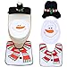 Produktbild ZSWQ WC-Sitzbezug Set 3 Stücke Wärmer Dehnbar Waschbar WC Weihnachtsdeko WC-Sitz Cover, Toilettendeckel Teppich Badezimmer Neuheit Weihnachtsdekoration (Snowman)
