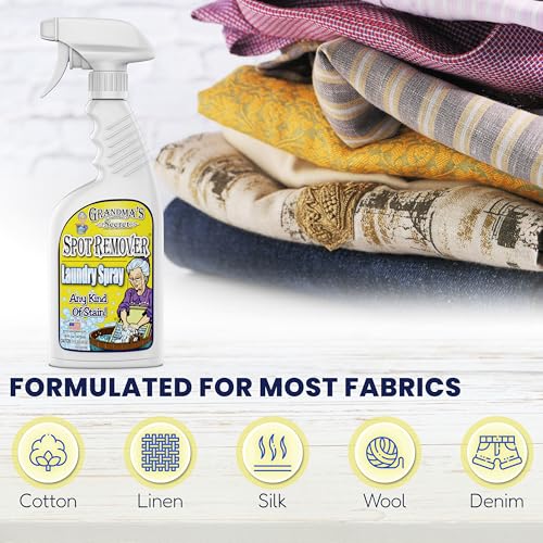 Grandma's Secret Spot Remover Laundry Spray - Chlorine, Bleach and Toxin-Free for Clothes - Fabric Stain Remover Removes Oil, Paint, Blood and Pet Stains - 16 oz & 2 oz Combo, DuoPack