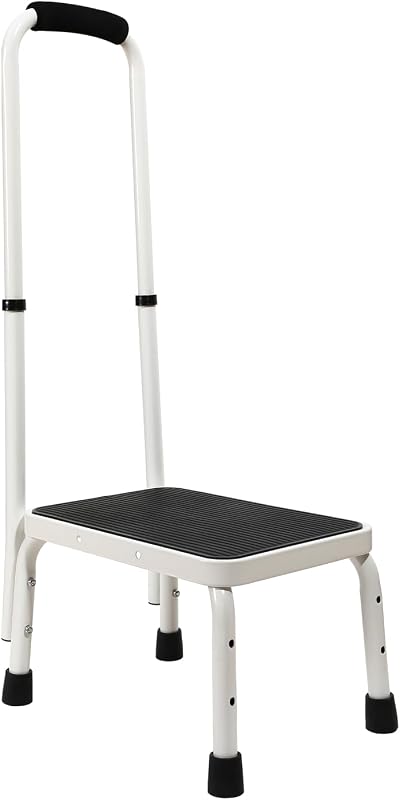 Sattiyrch Step Stool with Handle for Ederly,Sturdy and Lightweight Stool with Anti-Skid Platform,Easy Assmbly,Safely Supports up to 350 Pounds with 9.5 Inch