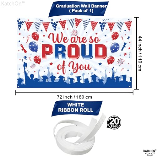 Image of KatchOn, We are So Proud of You Banner - XtraLarge, 72x44 Inch | Congratulations Banner Red and Blue, Nurse Graduation Decorations | Graduation Backdrop, Graduation Decorations 2026