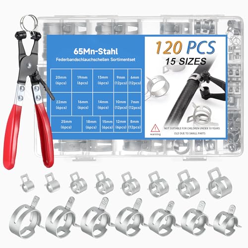 Colliers de serrage pour tuyau silicone et durite essence avec clé rotative - 2