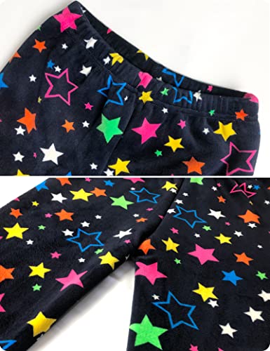 Kiench Girls' Winter Leggings Fleece Lined Thick Warm Velvet Stretchy Pants Pattern3