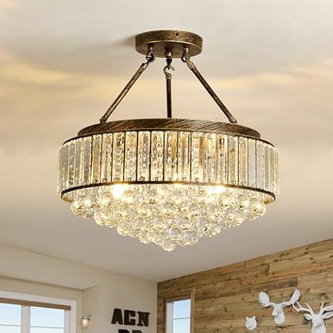EOPSPYI Modern Crystal Chandelier Light Fitting Cover