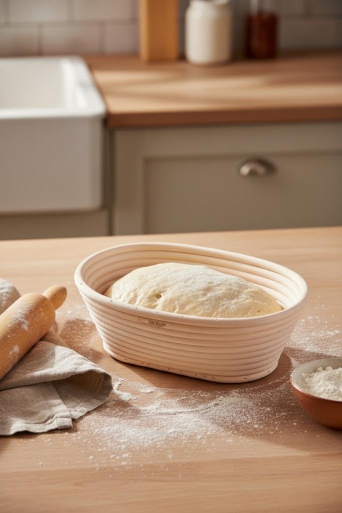 Bambum Puder Ekmek Mayalama Sepeti, Oval, 21 cm