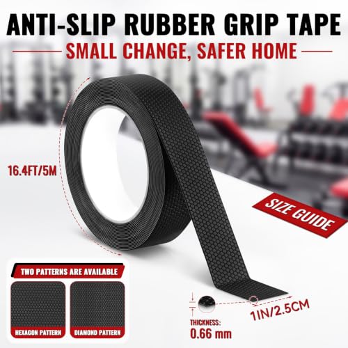 Xroam Rubber Grip Tape for Handles 1" x 16.4Ft Non-Abrasive Anti Slip Tape - image 2