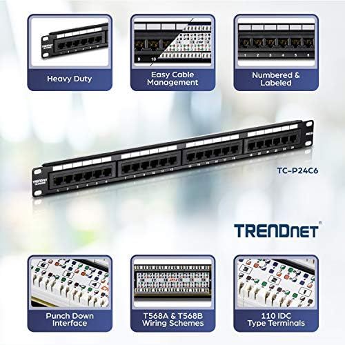 TRENDnet TC-P24C6 24-Port Cat6 Unshielded Patch Panel