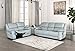 MASARA Reclining loveseat, Powder Blue Leather Match, Manual Dual Recliners, Pillow Top Arms