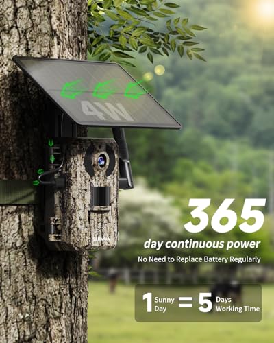 Sehmua 4G Lte Cellular Trail Cameras With Live Streaming, Solar Game Cameras Includes Sim Card thumb #3
