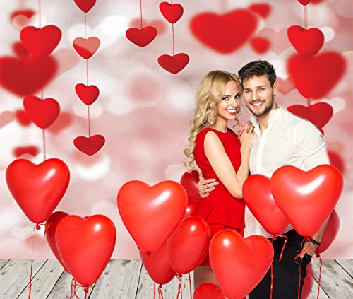 Wolada 5X7Ft Valentine's Backdrop For Photography Valentine's Day Backdrop Rustic Wood Red Love Heart Backdrop Romantic Love Theme Backdrop Engagement Wedding Party Decoration Photo Backdrop 10870 #TOP2