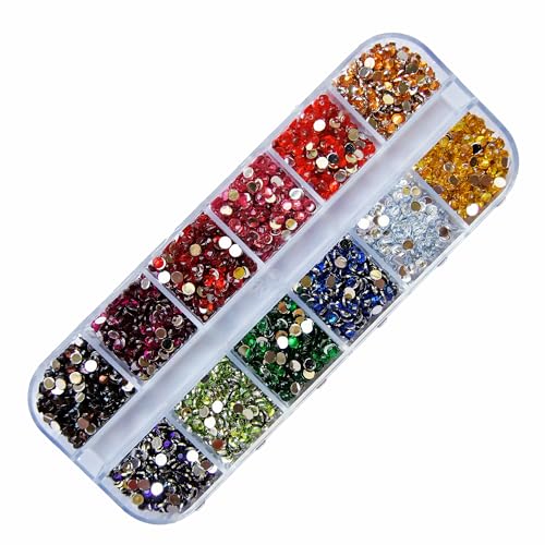 YLJ Crystal Diamond Painting Drills - 6000PCS Rhinestone Diamond Painting Diamonds, 12 DMC Colors in 12 Grid Container