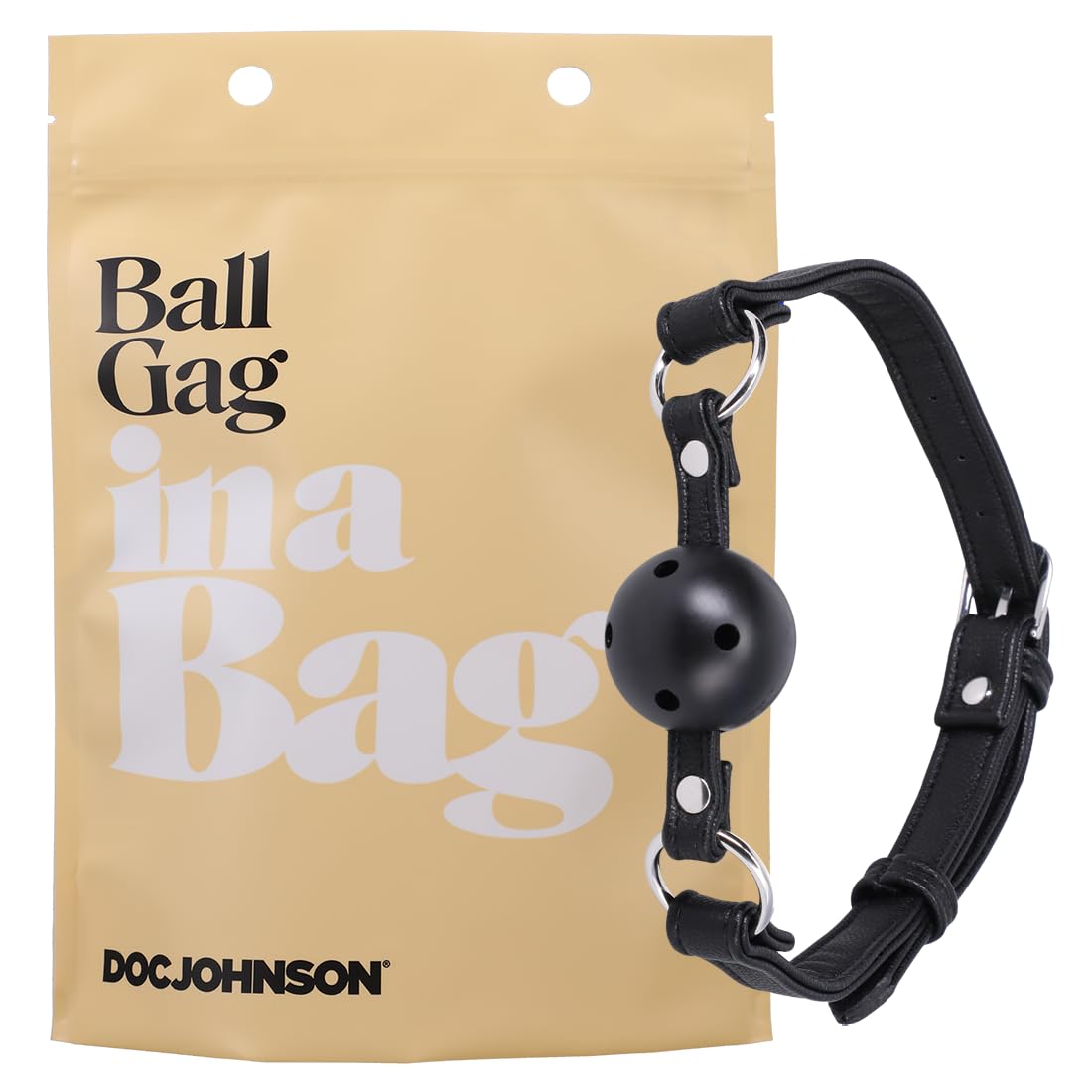 Doc JohnsonBall Gag Ribbed Black One Size