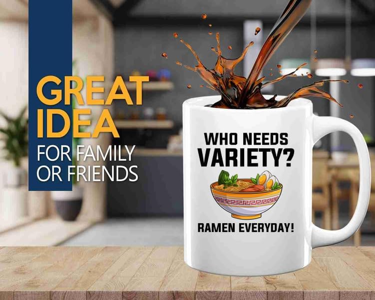 Ramen Coffee Mug 11oz White -Who needs variety - Food Lovers chicken pumpkin vegan pantry spicy noodles image 2