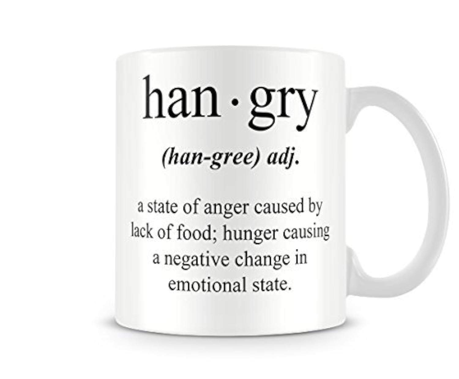 Behind The Glass White - Hangry - Printed Funny Mug - Great Gift/Present Idea, Ceramic, 11Fl.oz.
